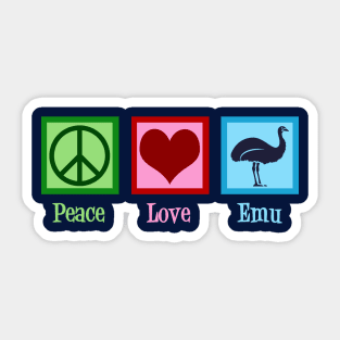 Peace Love Emu Sticker